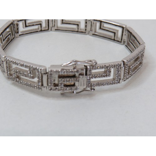 45 - 925 Silver CZ Greek Key design ladies 7.5