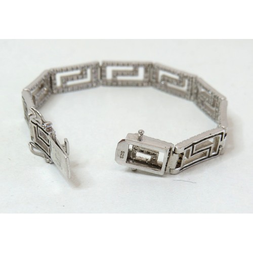 45 - 925 Silver CZ Greek Key design ladies 7.5