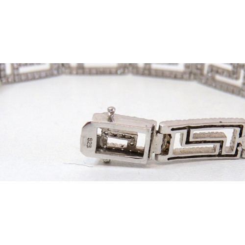 45 - 925 Silver CZ Greek Key design ladies 7.5