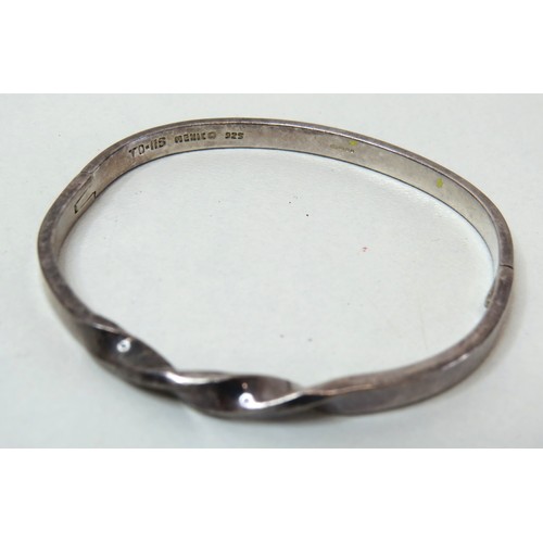 55 - Four 925 Silver bangles, total weight 37g