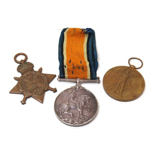 57 - Three WWI medals, War medal to 3494 Pte Claydon. Essex, Star and Victory to 59521 DVR. S.J.Pope, R.A