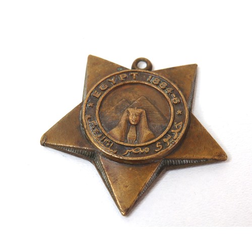 60 - Victorian 1884 Egypt bronze Khedives star medal.