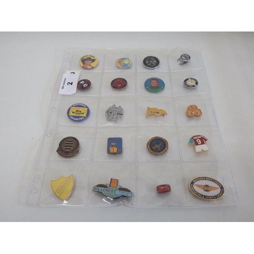 2 - Badges including N.U.R, milky bar kid, butlins, matchbox etc