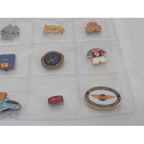 2 - Badges including N.U.R, milky bar kid, butlins, matchbox etc