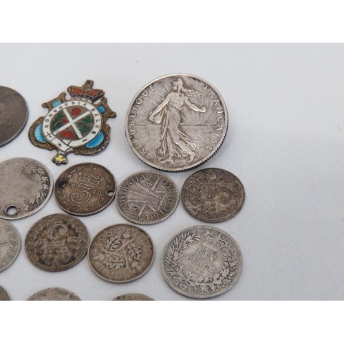 13 - Various scrap silver items including medal, coins etc- 40g