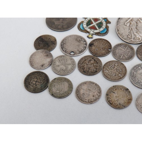 13 - Various scrap silver items including medal, coins etc- 40g