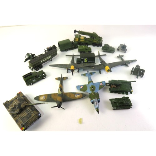 280 - Military diecast planes, tanks etc