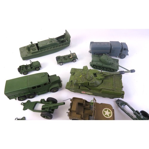 289 - Vintage military diecast includes Dinky Tanks, Dinky Pressure refueller etc.