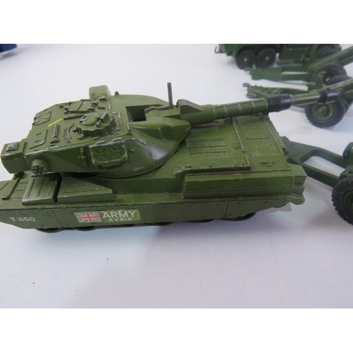 289 - Vintage military diecast includes Dinky Tanks, Dinky Pressure refueller etc.