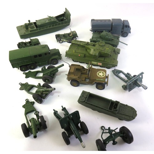 289 - Vintage military diecast includes Dinky Tanks, Dinky Pressure refueller etc.