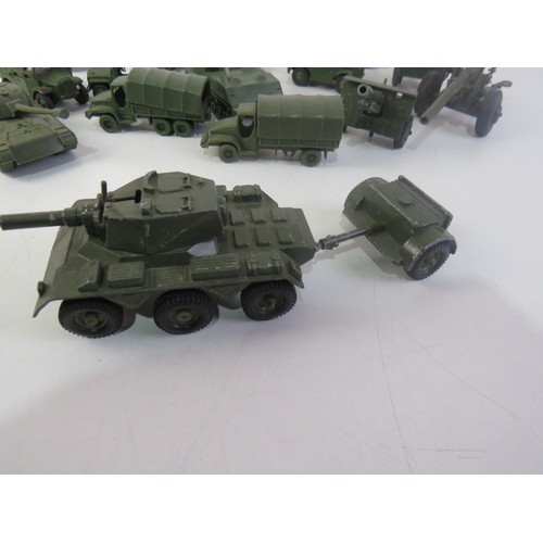 290 - Military diecast includes Dinky Tanks, Field Guns etc.