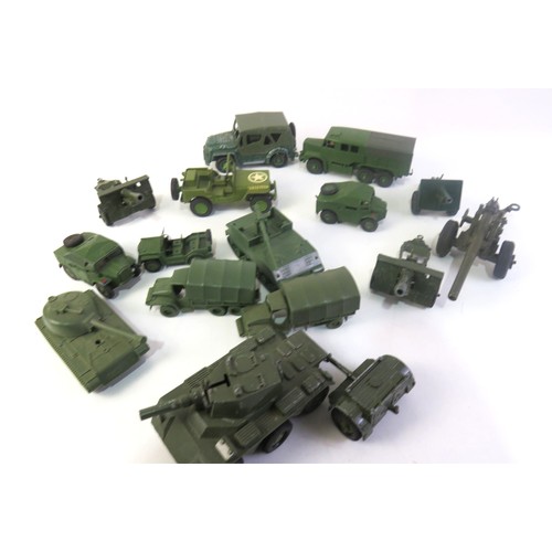 290 - Military diecast includes Dinky Tanks, Field Guns etc.