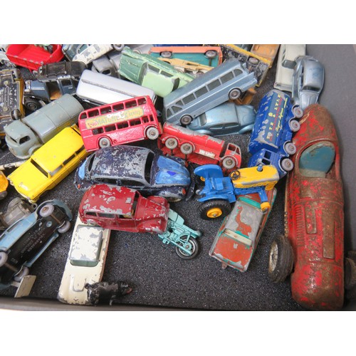 262 - Large aluminium case full of diecast to include Matchbox Lesney, Petrol pumps