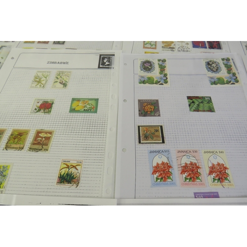 132 - One hundred sheets of world stamps flowers and animals