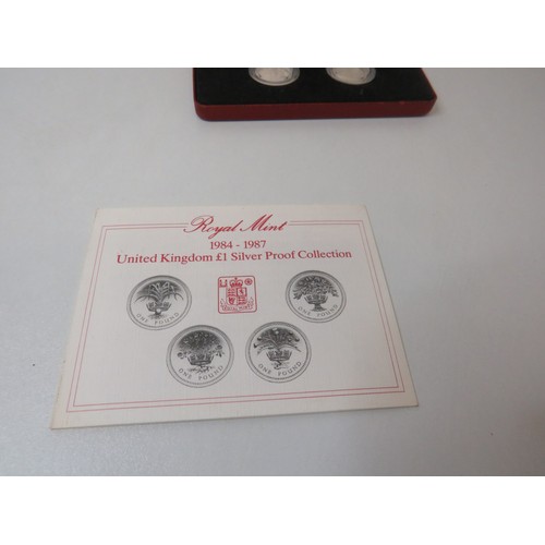 6 - Royal Mint 1984-1987 United Kingdom £1 Silver Proof collection.