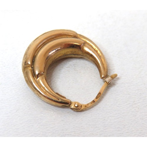 10 - 9ct Gold creole hoop earrings, weight 1.6g