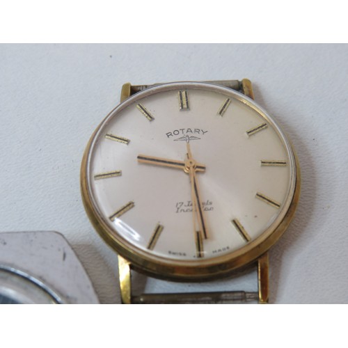 20 - Five Gents vintage watches (no straps) includes Military Trench watch, Rotary, Accurist etc.