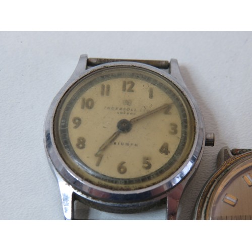 21 - Five gents vintage watches (no straps) includes Ingersoll Triumph, Konak, Timex etc.