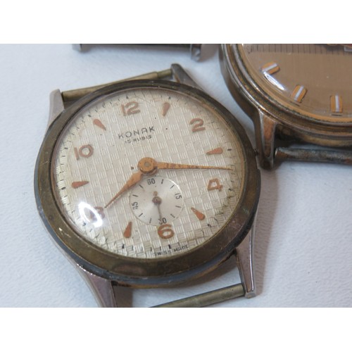 21 - Five gents vintage watches (no straps) includes Ingersoll Triumph, Konak, Timex etc.