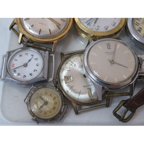 22 - Selection of vintage watches for spares/repairs includes ladies trench style.