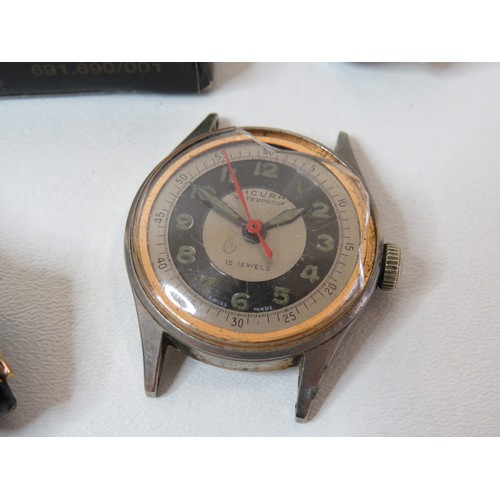 23 - Five vintage watches includes Sicura Medical military,