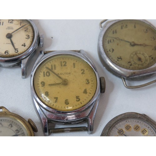 24 - Five vintage watches (no straps) includes Ladies Servus, Smiths Empire, Kelton etc.