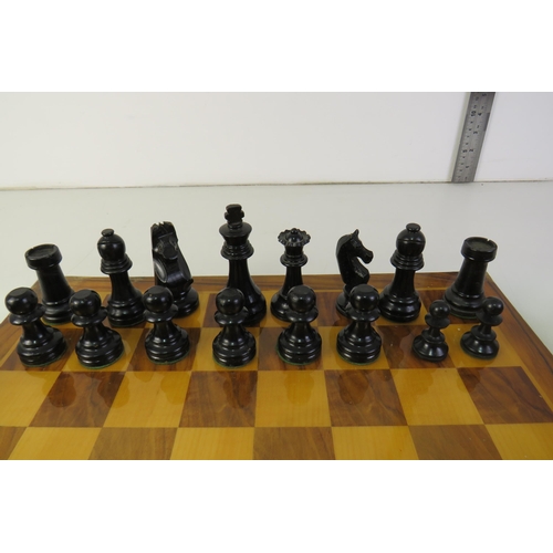 113 - Jaques of London chess set and board Staunton set incomplete