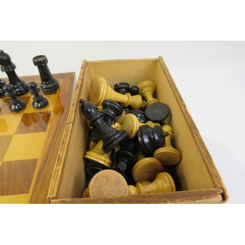 113 - Jaques of London chess set and board Staunton set incomplete