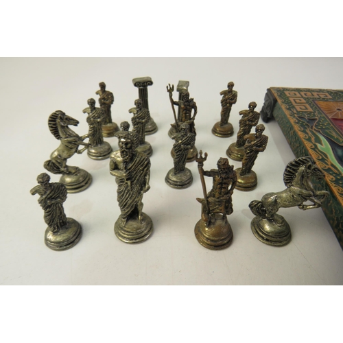 118 - Brass chess set and red gold board