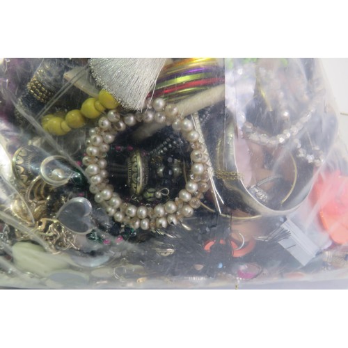 72 - 10kg bag of costume jewellery.