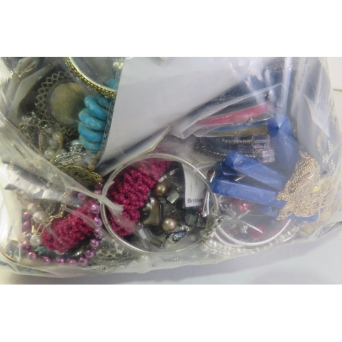 81 - 10kg bag of costume jewellery.