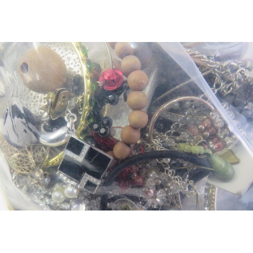 81 - 10kg bag of costume jewellery.