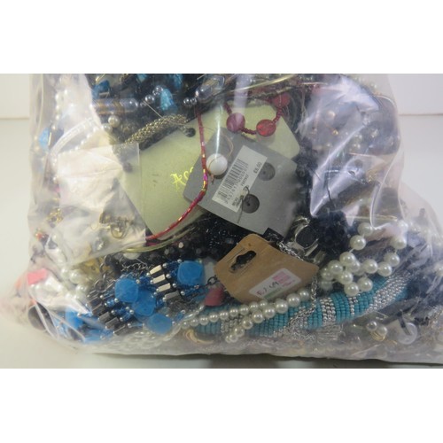 82 - 10kg bag of costume jewellery.