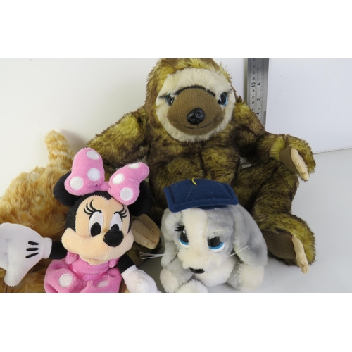 210 - A selection of cuddly toys including toys including disney, applause, paws etc