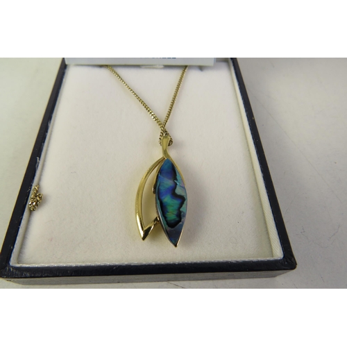 213 - A paua shell brand new in box necklace