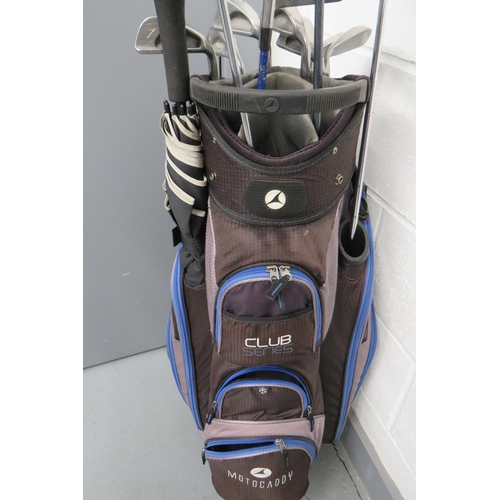 311 - Full set of ping karsten irons calloway woods and Calvin Klein umbrella in motocaddy bay