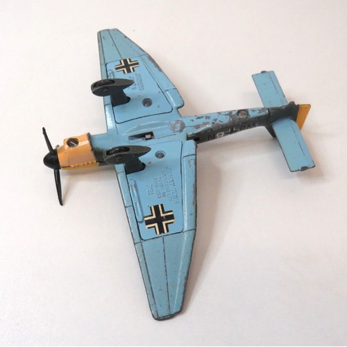 35 - Three vintage diecast planes, Two Dinky Junkers 721 and Dinky MRCA Jet Aircraft.