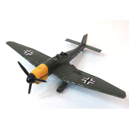 35 - Three vintage diecast planes, Two Dinky Junkers 721 and Dinky MRCA Jet Aircraft.