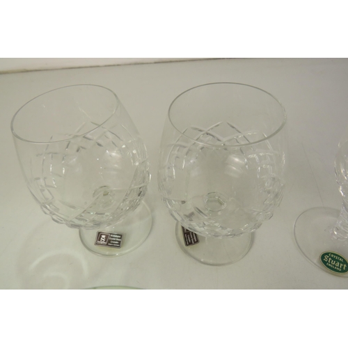 218 - Stuart crystal wine glasses and brandy glasses etc