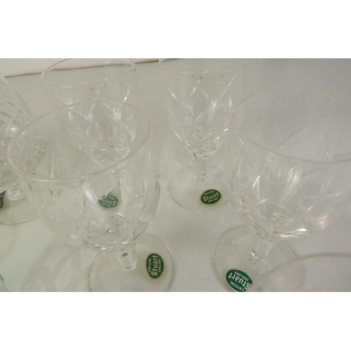 218 - Stuart crystal wine glasses and brandy glasses etc