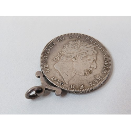 40 - 1820 Silver enamelled George III coin pendant