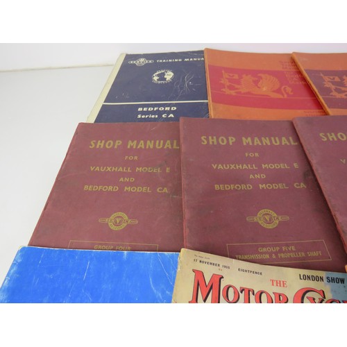 221 - Box of vauxhall bedford workshop handbooks and other vintage motor books