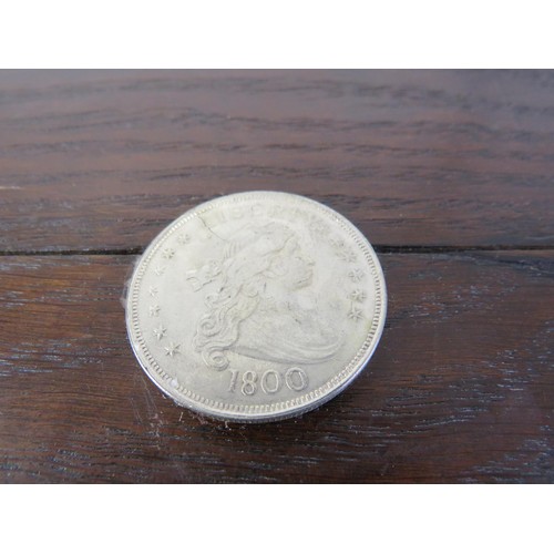 224 - Old victorian box with 1800 coin with old mixed coins and contents some silver