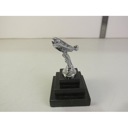 180 - Chrome flying lady on marble base