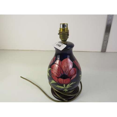 186 - Moorcroft Anemone table lamp