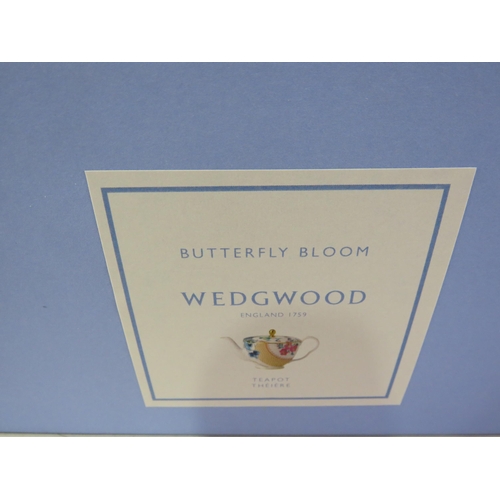 189 - Boxed Wedgwood teapot butterfly bloom