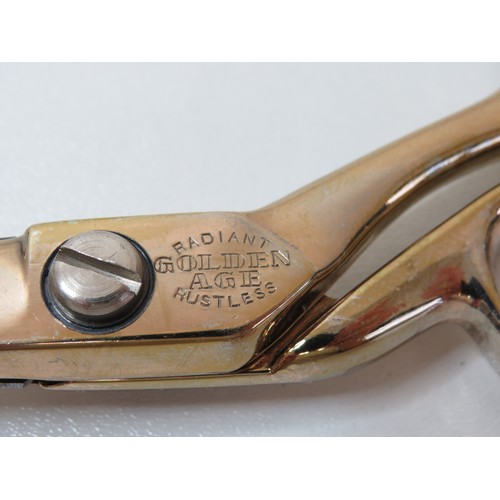 75 - Richards of Sheffield Taylors scissors, Italian silver tone ornate double lever corkscrew and Canada... 