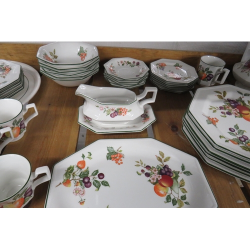 380 - Shelf lot of forty-eight pieces of Johnson bros tea set with fruit pattern