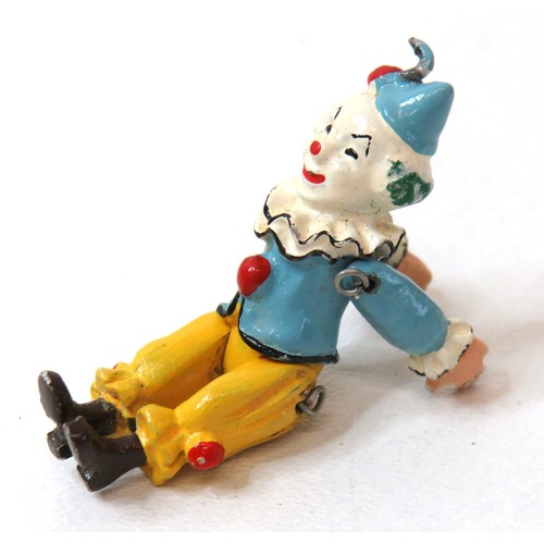 87 - Dolls House 1/12 Scale Miniature Hantel Jointed Painted Pewter Clown with loops.