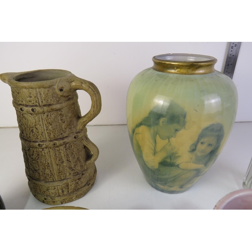 381 - Mixed ceramics including soda syphons, jugs, vases, teapot